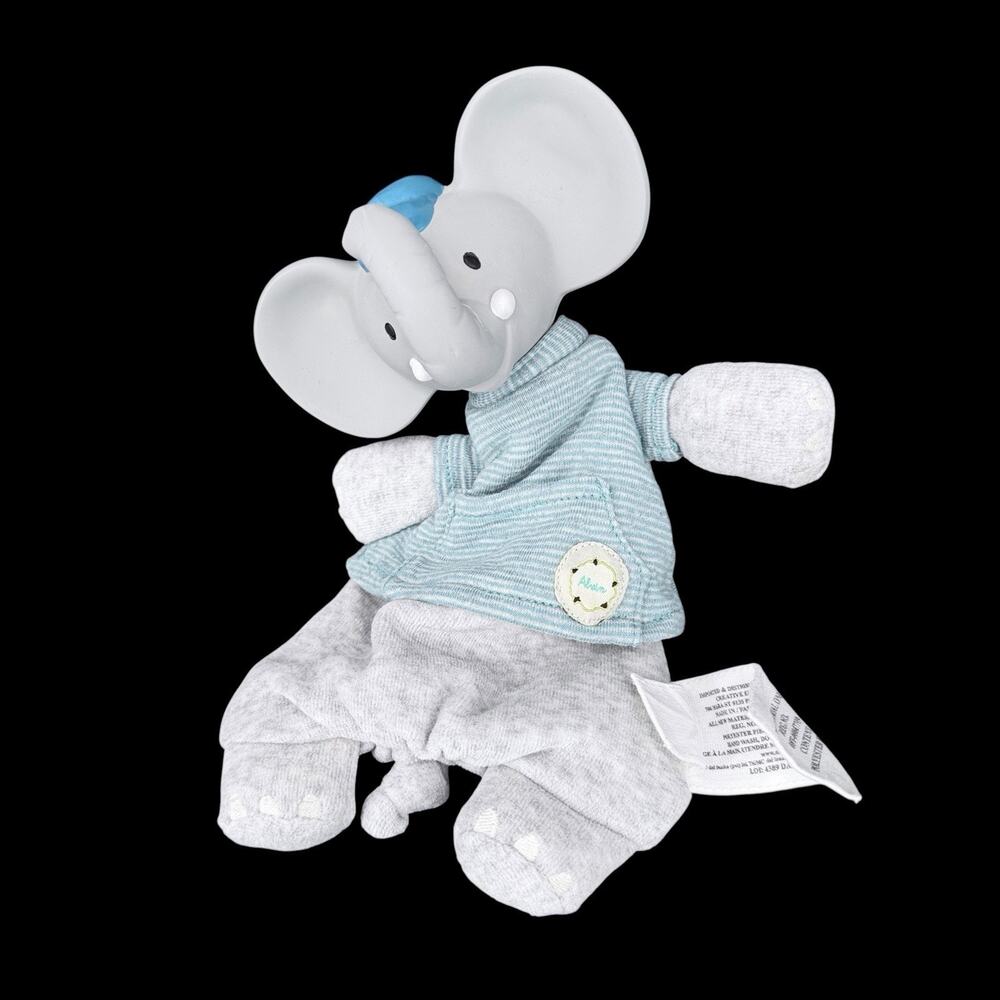 Meiya & Alvin Alvin Elephant Baby Plush Lovey Rubber Head Gray 9 in Toy 2018